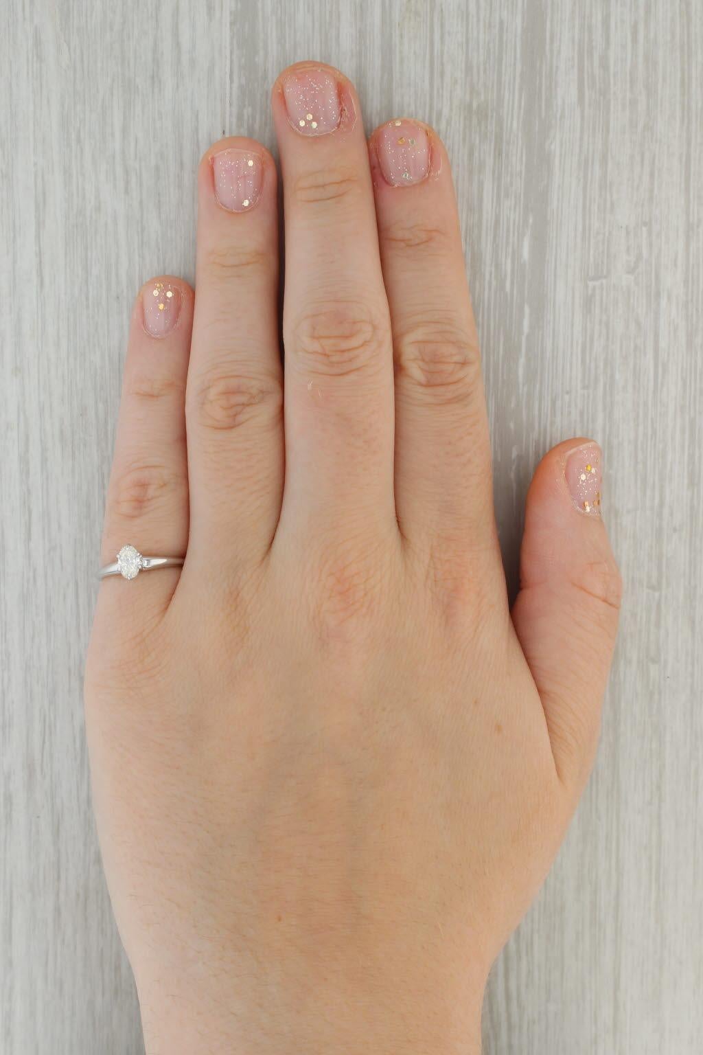 0,37 Karat birnenförmiger Diamant-Halo-Verlobungsring 14k Weißgold Größe 5 im Angebot 4