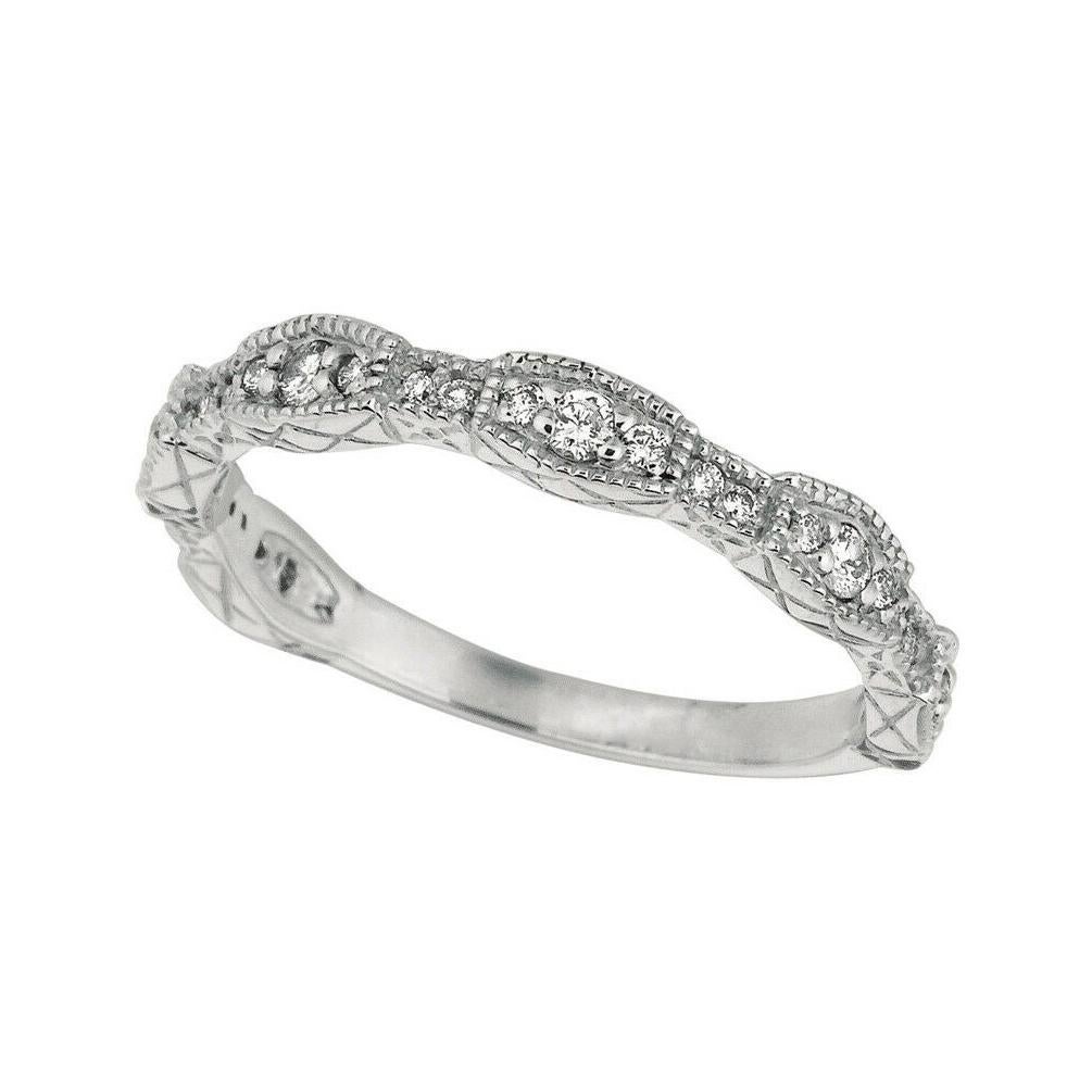 0.38 Carat 5 Stone Natural Diamond Stackable Guard Ring G SI 14k White Gold