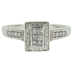 0,38 Karat Diamant Ring mit rechteckigem Gesicht