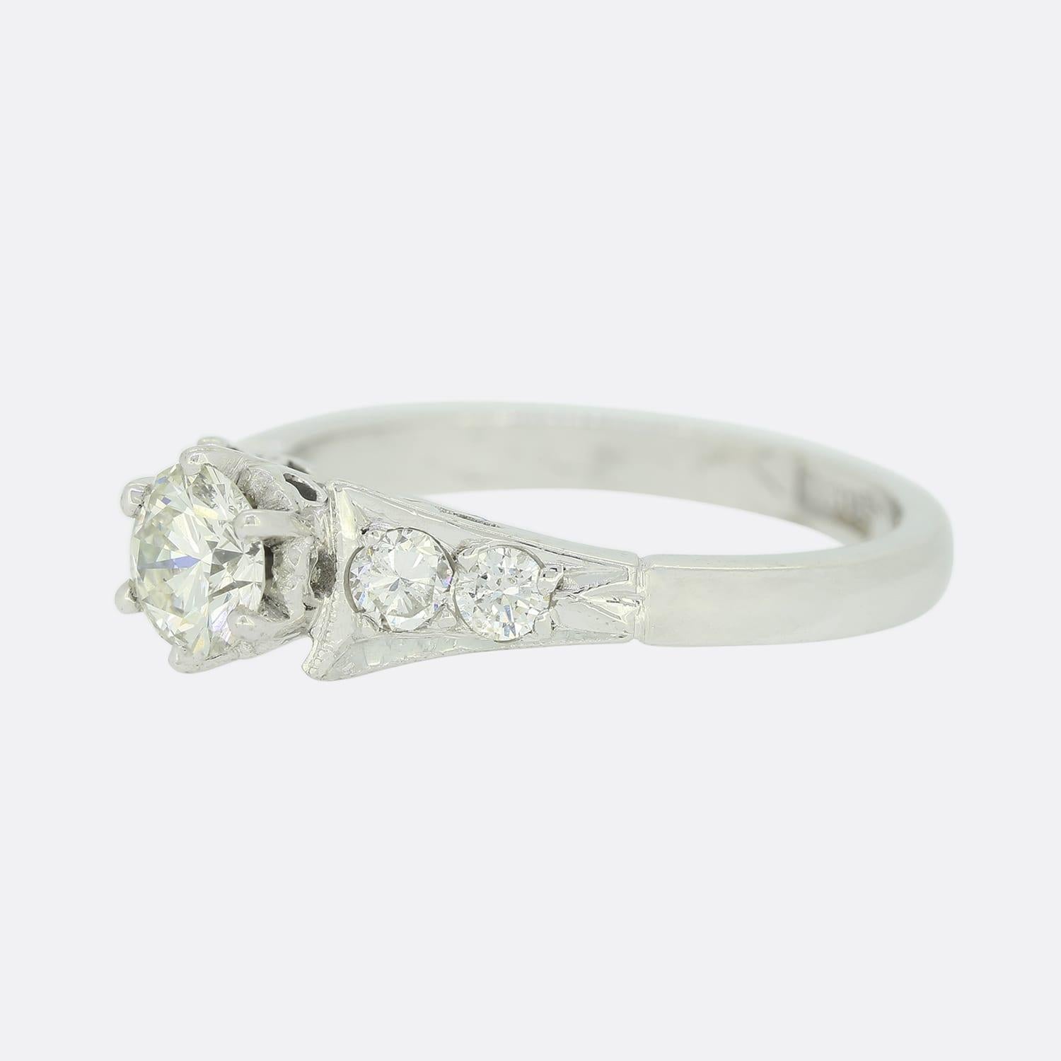 0,38 Karat Diamant Solitär Verlobungsring Damen im Angebot
