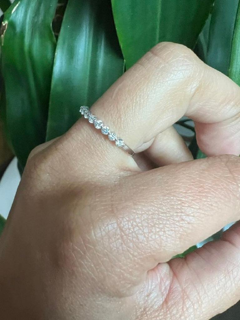 0.38 Carat Natural Diamond 14 Karat White Gold Stackable Band In New Condition For Sale In Los Angeles, CA