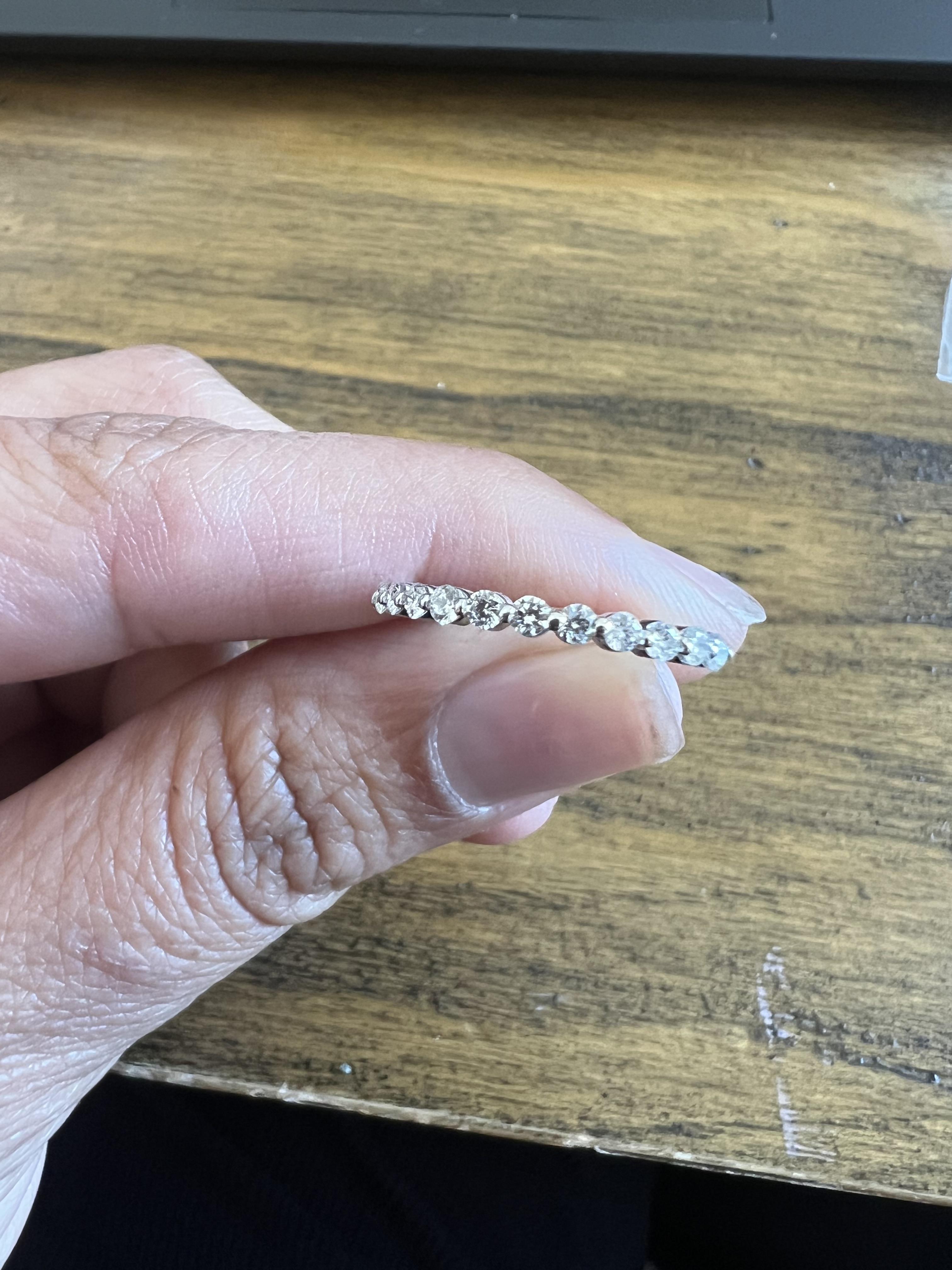 0.38 Carat Natural Diamond 14 Karat White Gold Stackable Band In New Condition For Sale In Los Angeles, CA