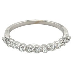 Fascia impilabile con diamante naturale da 0,38 carati in oro bianco da 14 carati