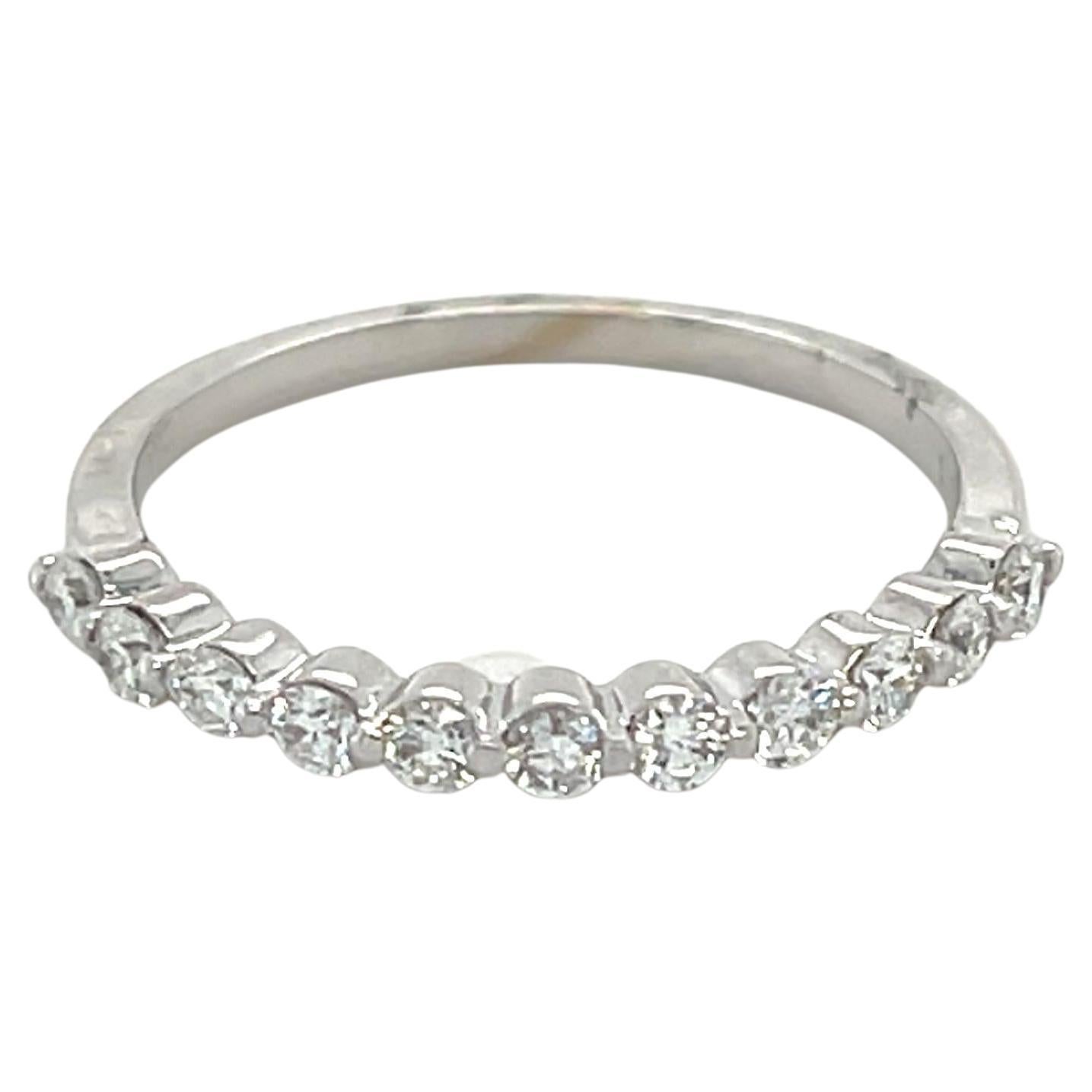 0.38 Carat Natural Diamond 14 Karat White Gold Stackable Band
