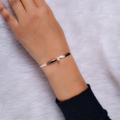 0.38 Carat Pear Solitaire Diamond Clamper Bracelet 18 Karat Rose Gold Jewelry