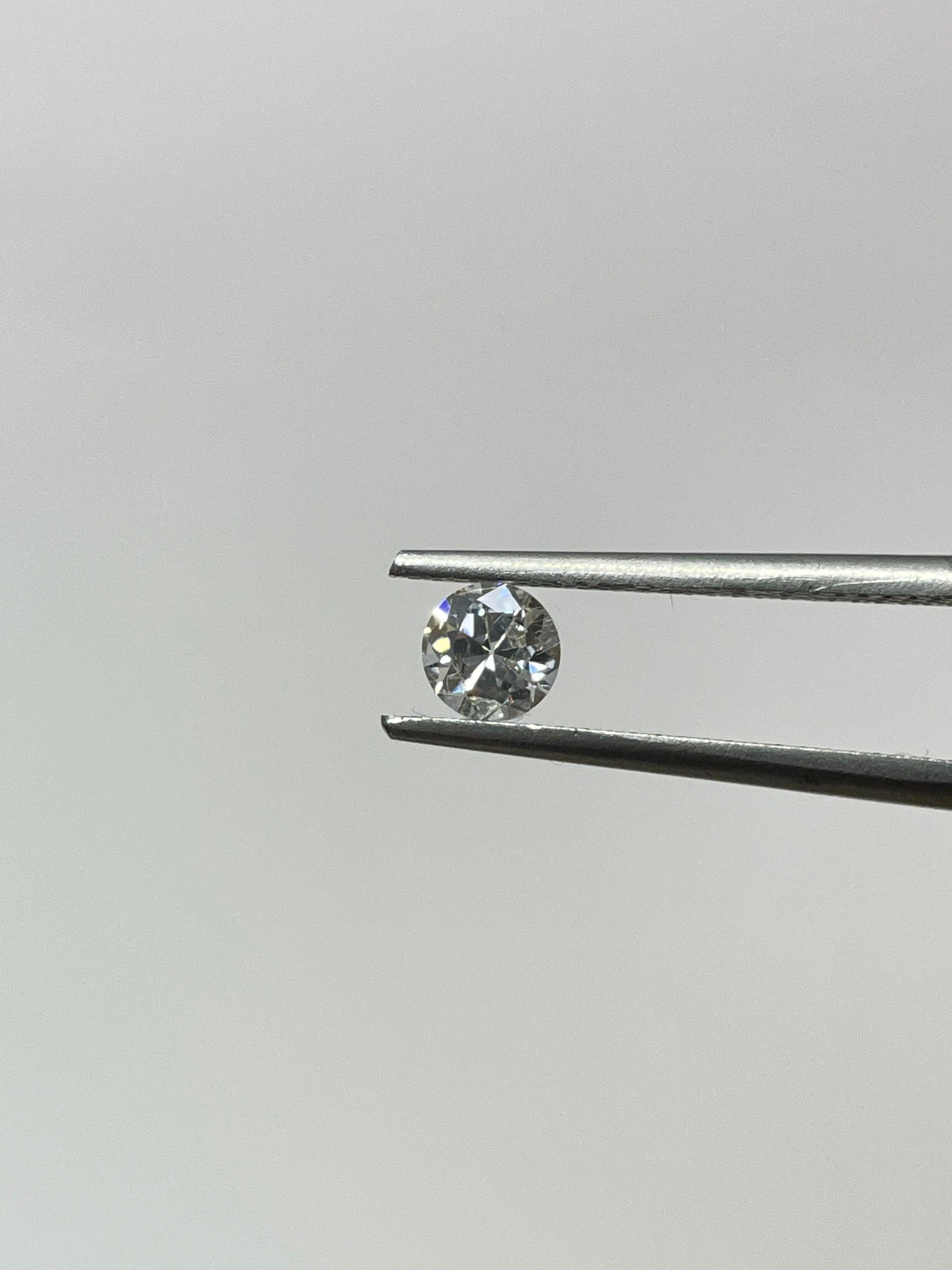 Taglio brillante 0,38 carati di diamante tondo Brilliante certificato H. H. Colore I1 Chiarezza in vendita