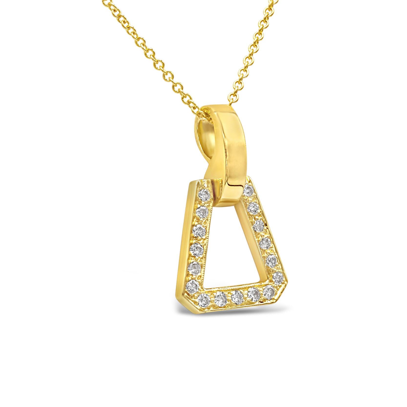 Contemporary 0.38 Carat Total Brilliant Round Diamond Open-Work Pendant Necklace For Sale