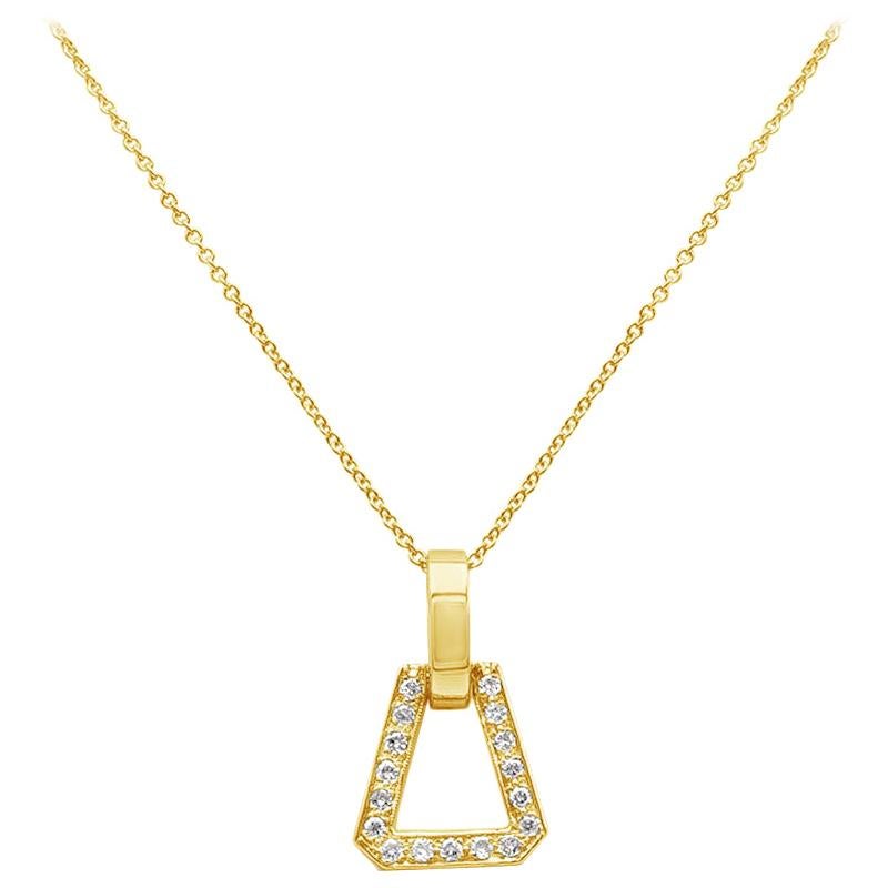 0.38 Carat Total Brilliant Round Diamond Open-Work Pendant Necklace For Sale