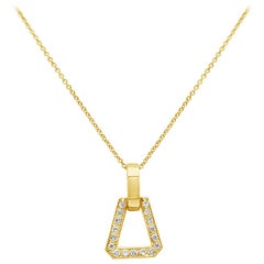 Collier pendentif ajouré avec diamants ronds brillants de 0,38 carat au total