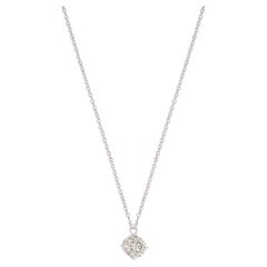 0.38 Carat SI/HI Solitaire Diamond Charm Pendant Necklace 10 Karat White Gold