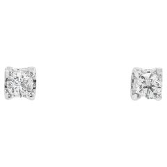 0.38 Carat Solitaire Diamond Studs in 18K White Gold