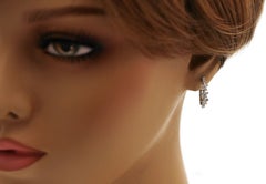 0.38 Ct Diamonds in 14K White Gold Star Hoop Earrings