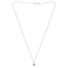 Collana con ciondolo di diamanti a taglio brillante rotondo da 0,38 ct SI/H in oro bianco 10 carati