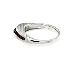 Bague de mariage en or 18 carats avec rubis 0,38 carat et diamants 0,27 carat