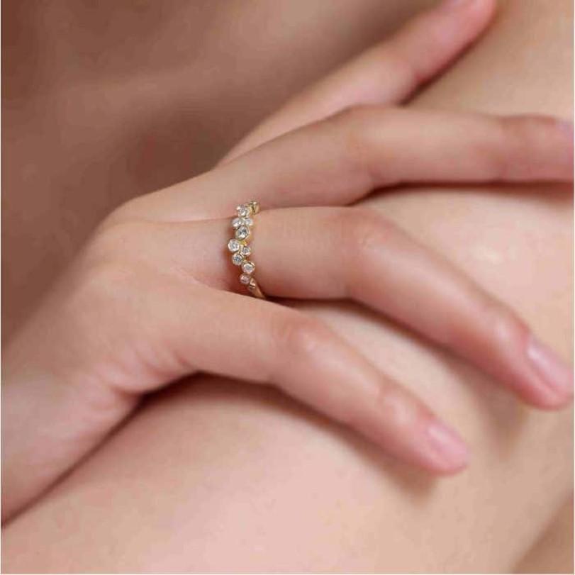 Bague à chaton de 0,38 ct de diamant Neuf - En vente à Fatih, 34