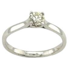0.38ct M/VS2 Solitaire Diamond Ring in 9ct White Gold For Sale
