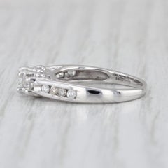 0.38ctw Diamond 3-Stone Engagement Ring 14k White Gold Size 4.5 Cathedral Band