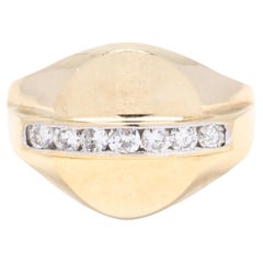 0.38ctw Diamond Signet Ring, 14K Yellow Gold, Ring, Everyday