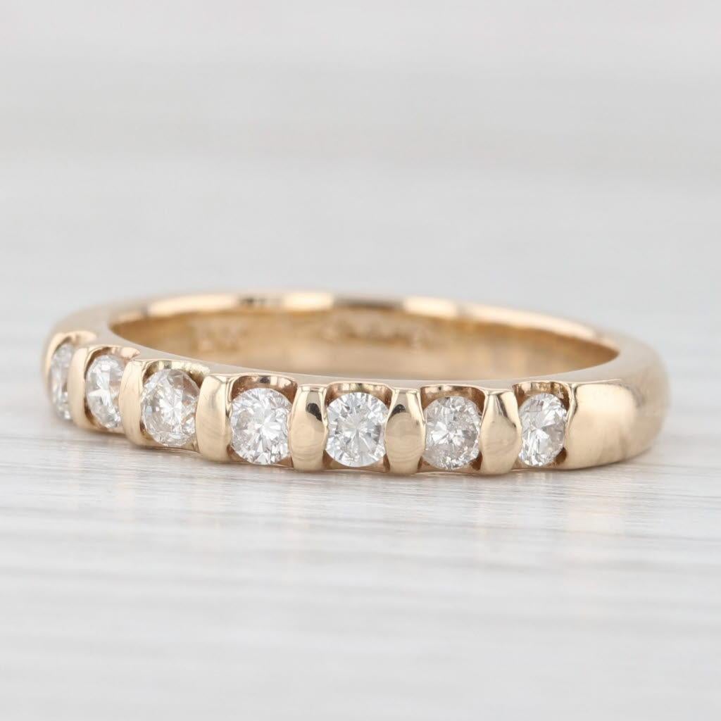 0.38ctw Alianza de Diamantes Oro Amarillo 14k Tamaño 7 Anillo de Aniversario Apilable