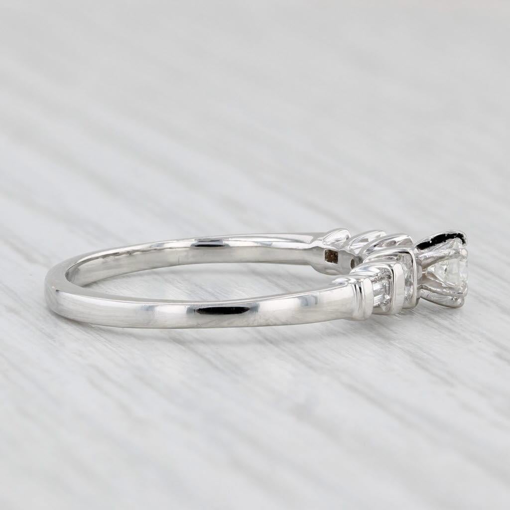 Women's or Men's 0.38ctw Round Diamond Engagement Ring Platinum Size 8.75 Solitaire w/ Accents For Sale