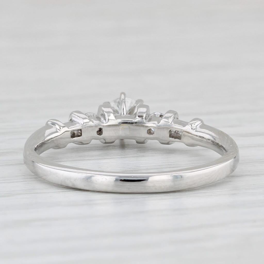 0.38ctw Round Diamond Engagement Ring Platinum Size 8.75 Solitaire w/ Accents For Sale 1