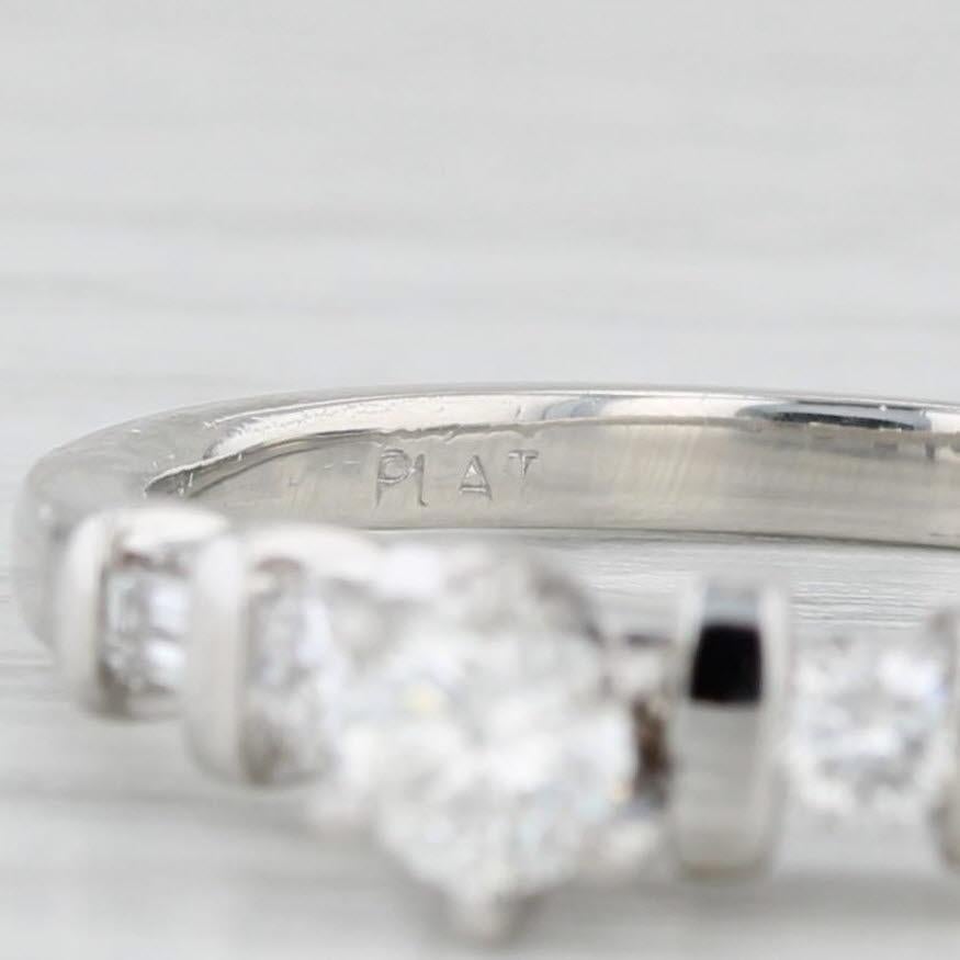 0.38ctw Round Diamond Engagement Ring Platinum Size 8.75 Solitaire w/ Accents For Sale 3
