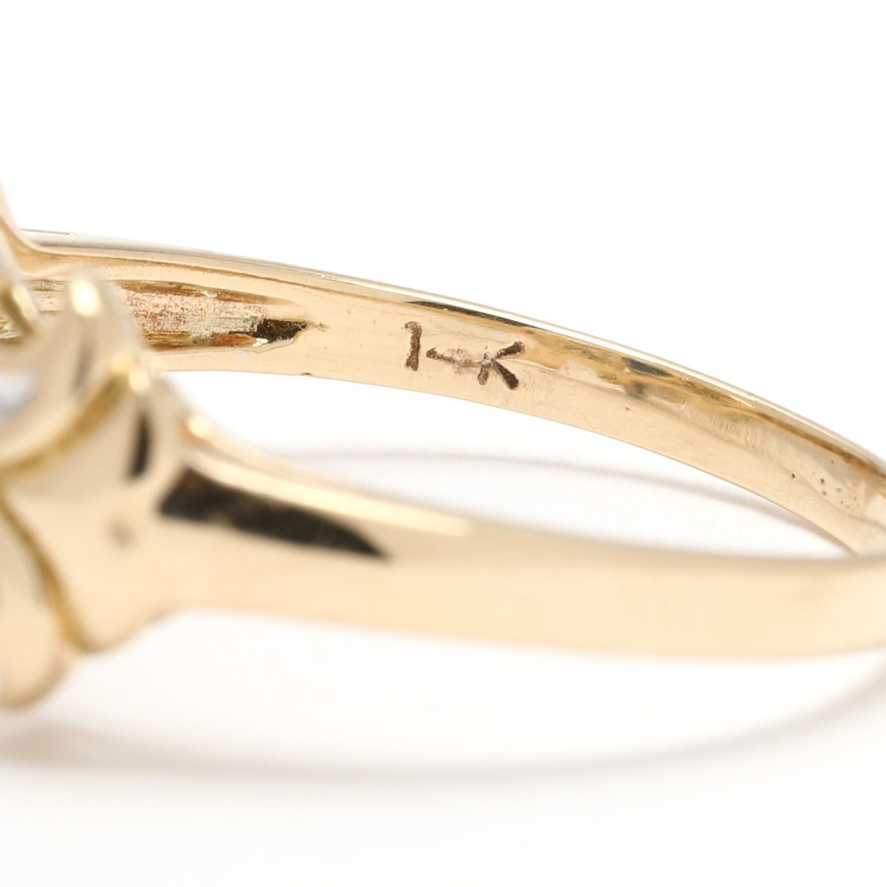 Bague saphir et diamant 038 carats, or jaune 14 carats, taille 6,25 Unisexe en vente