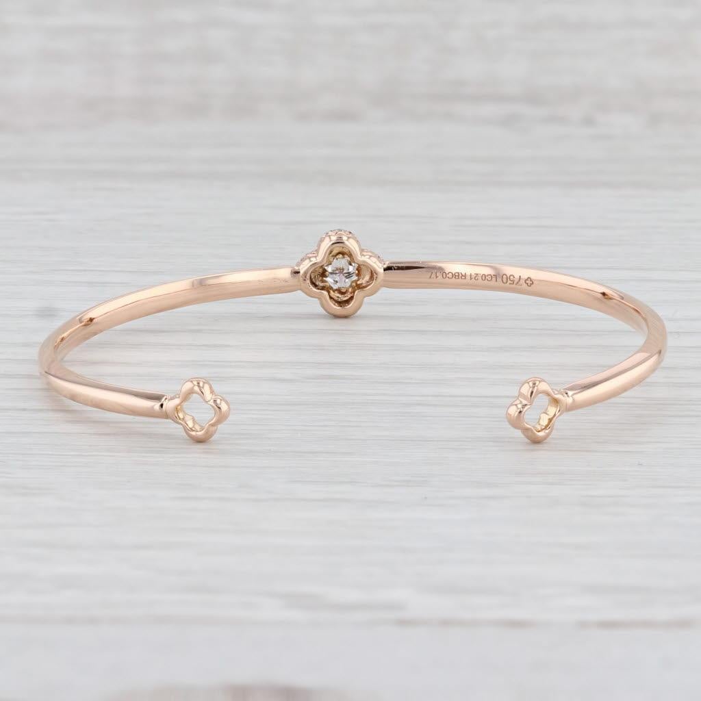 Bracciale con diamanti VS2 da 0,38 carati in oro rosa 18k regolabile da 6,25 pollici In condizioni buone in vendita a McLeansville, NC