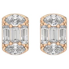 0,39 Karat Baguette-Diamanten im ETON-Stil Ohrstecker-Ohrstecker aus 14k Roségold