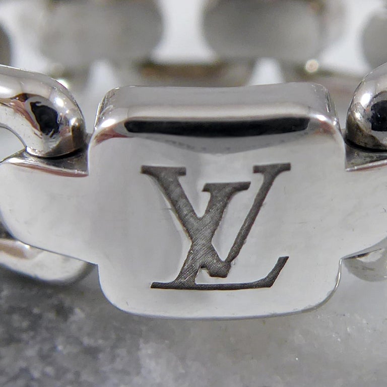 0.39 Carat Louis Vuitton Diamond and White Gold Ring, Flexible Cable Links  at 1stDibs