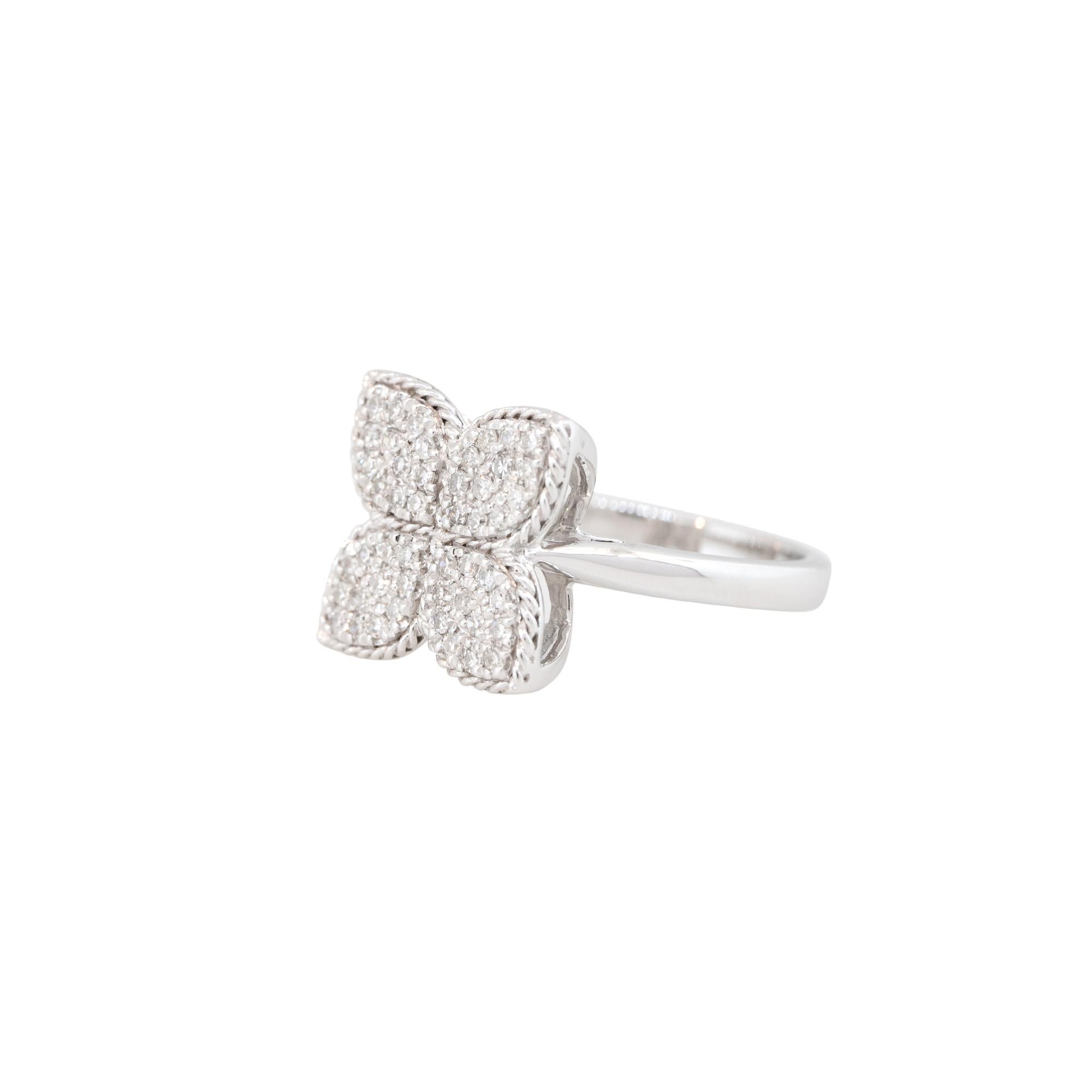 0,39 Karat Pavé-Diamant-Clover-Ring 14 Karat auf Lager (Moderne) im Angebot