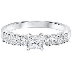 Roman Malakov 0.39 Carat Princess Cut Diamond Side Stone Engagement Ring