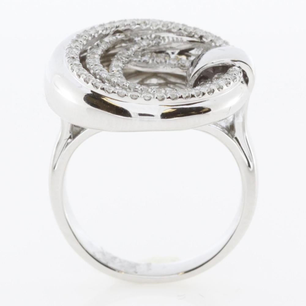 Contemporary 0.39 Carat White Diamond Circle Design Fashion Ring