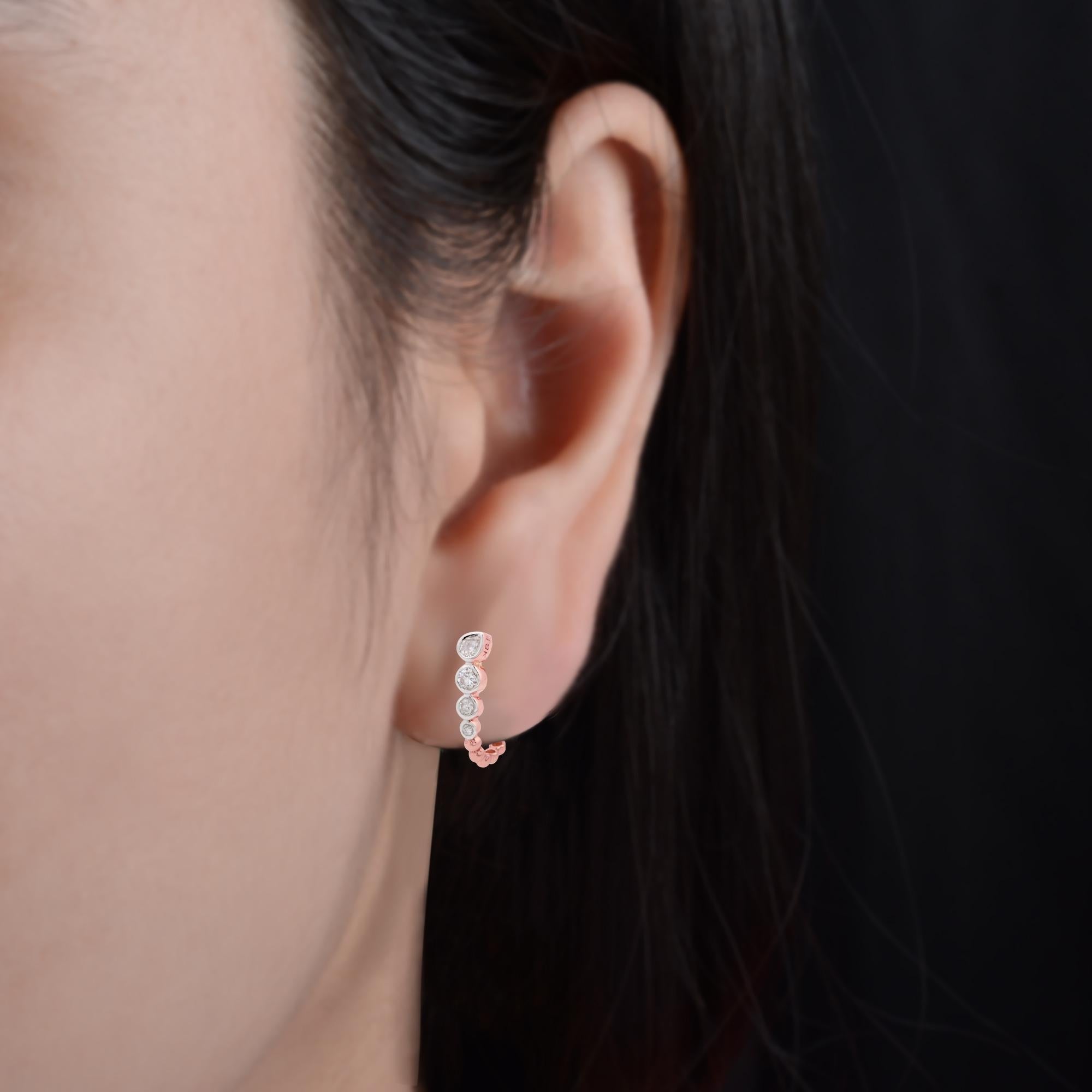 rose gold half hoop earrings