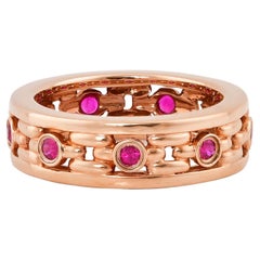 0.390 Carat Ruby Ring in 14 Karat Rose Gold