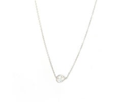 0.39ct Pear Diamond Solitaire Pendant Necklace in 14K White Gold