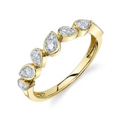0.39ct Pear Shaped Diamond Bezel Set Ring