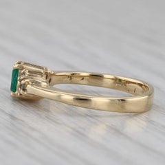 0.39ctw Emerald Cut Emerald Diamond Ring 14k Yellow Gold Size 5