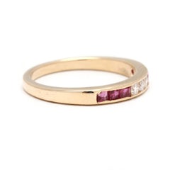0.39ctw Ruby and Diamond Band Ring, 14k Yellow Gold, Ring Size 6.25