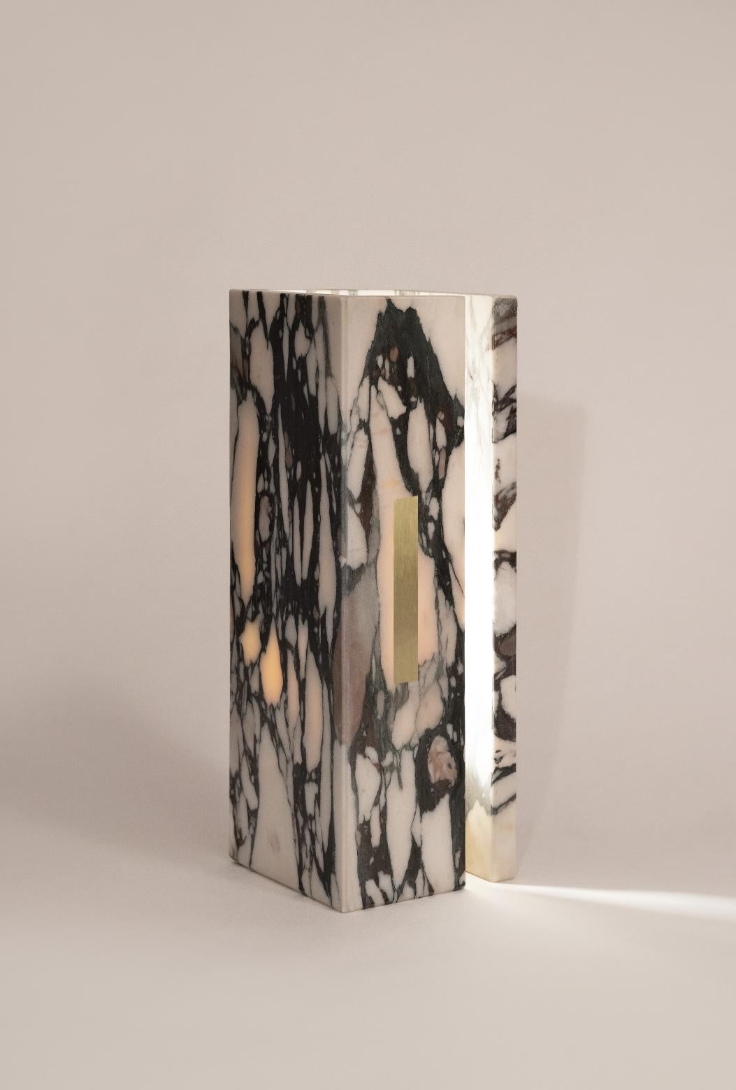 Contemporary 03C Calcatta Viola Marble Lamp by Marie Jeunet For Sale