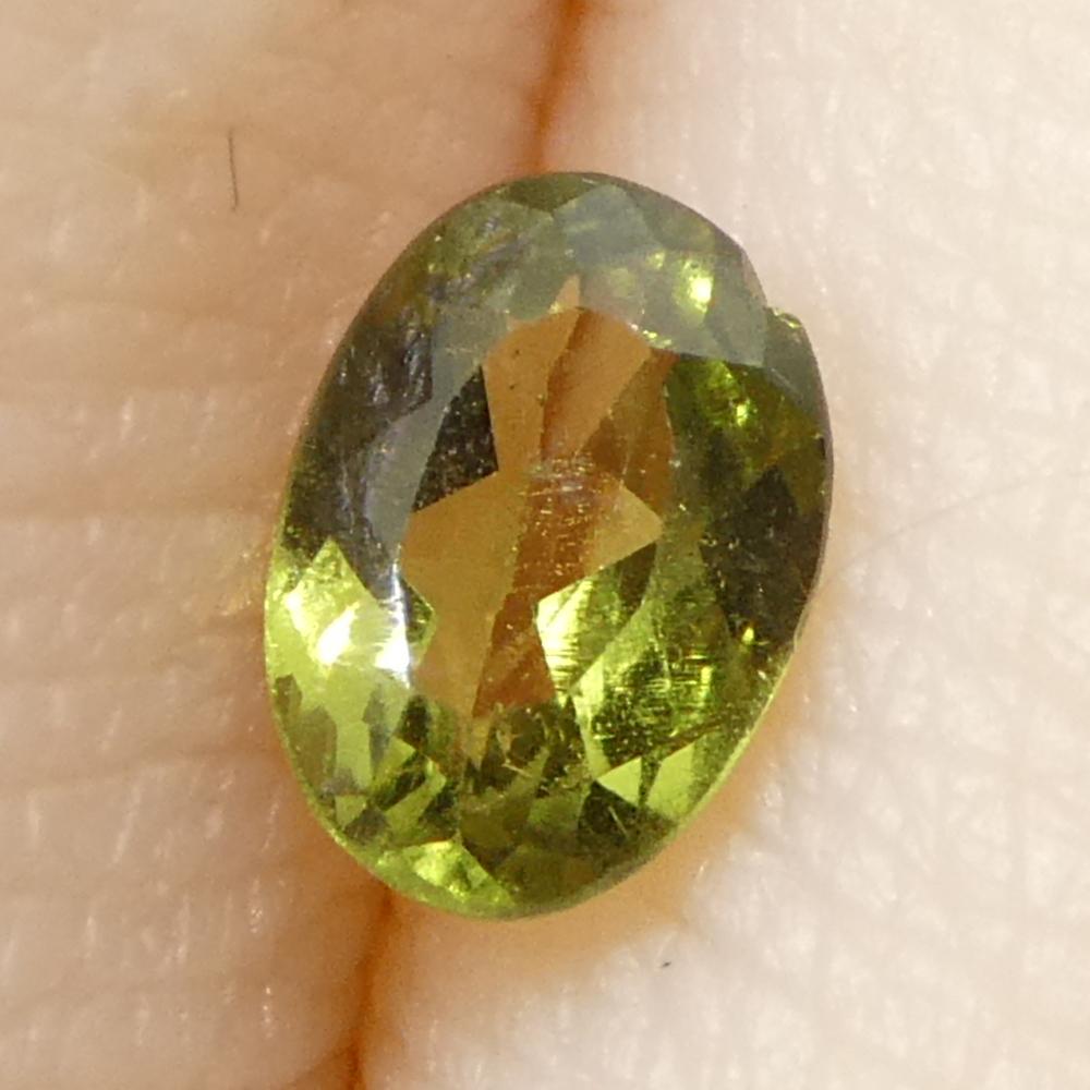 Brilliant Cut 0.3ct Oval Yellow-Green to Yellowish Brown Alexandrite from Brazil For Sale
