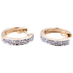 0.4 Carat Diamond 14 Karat Yellow Gold Huggie Earrings