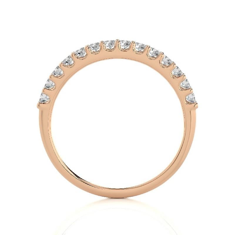 Modern 0.4 Carat Diamond in 14K Rose Gold Wedding Band 1981 Classic Collection Ring For Sale