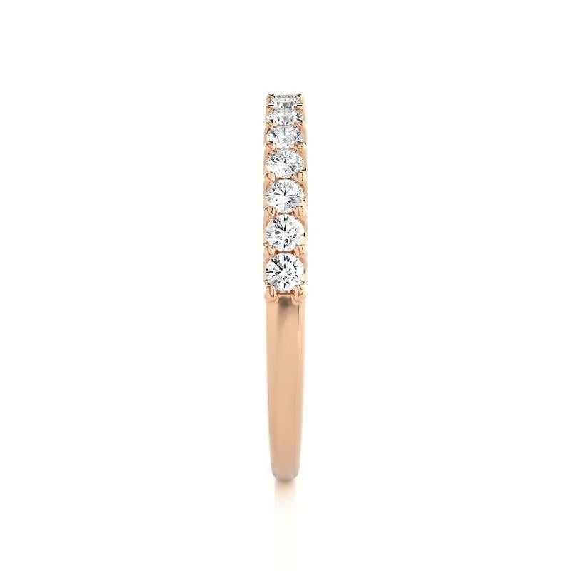 Round Cut 0.4 Carat Diamond in 14K Rose Gold Wedding Band 1981 Classic Collection Ring For Sale
