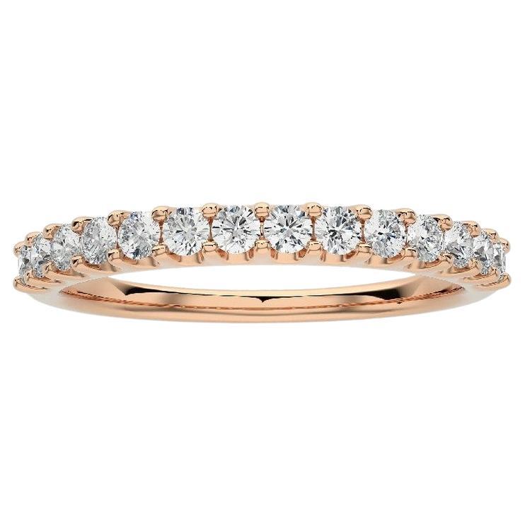 0.4 Carat Diamond in 14K Rose Gold Wedding Band 1981 Classic Collection Ring For Sale
