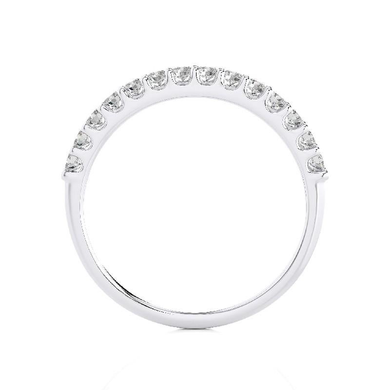 Modern 0.4 Carat Diamond in 14K White Gold Wedding Band 1981 Classic Collection Ring For Sale
