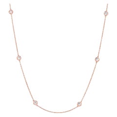 0.4 Carat Diamonds Cross Necklace in 14K Rose Gold