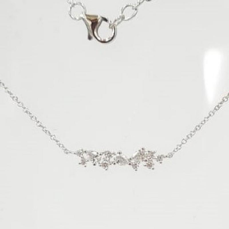 Taglio rotondo Collana con diamanti da 0,4 carati in oro bianco 14K Gazebo Fancy Collectional in vendita