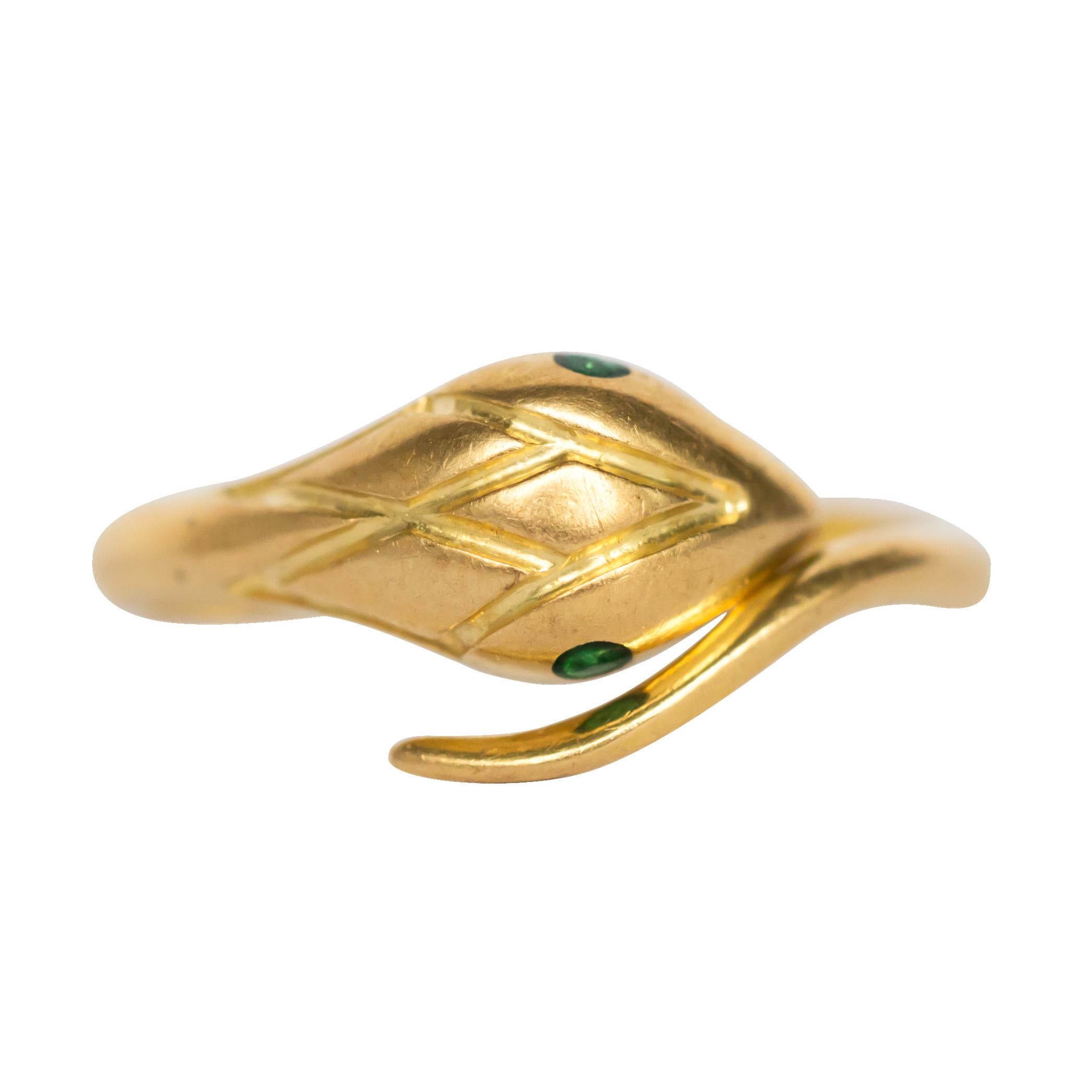 .04 Carat Emerald Yellow Gold Ring For Sale