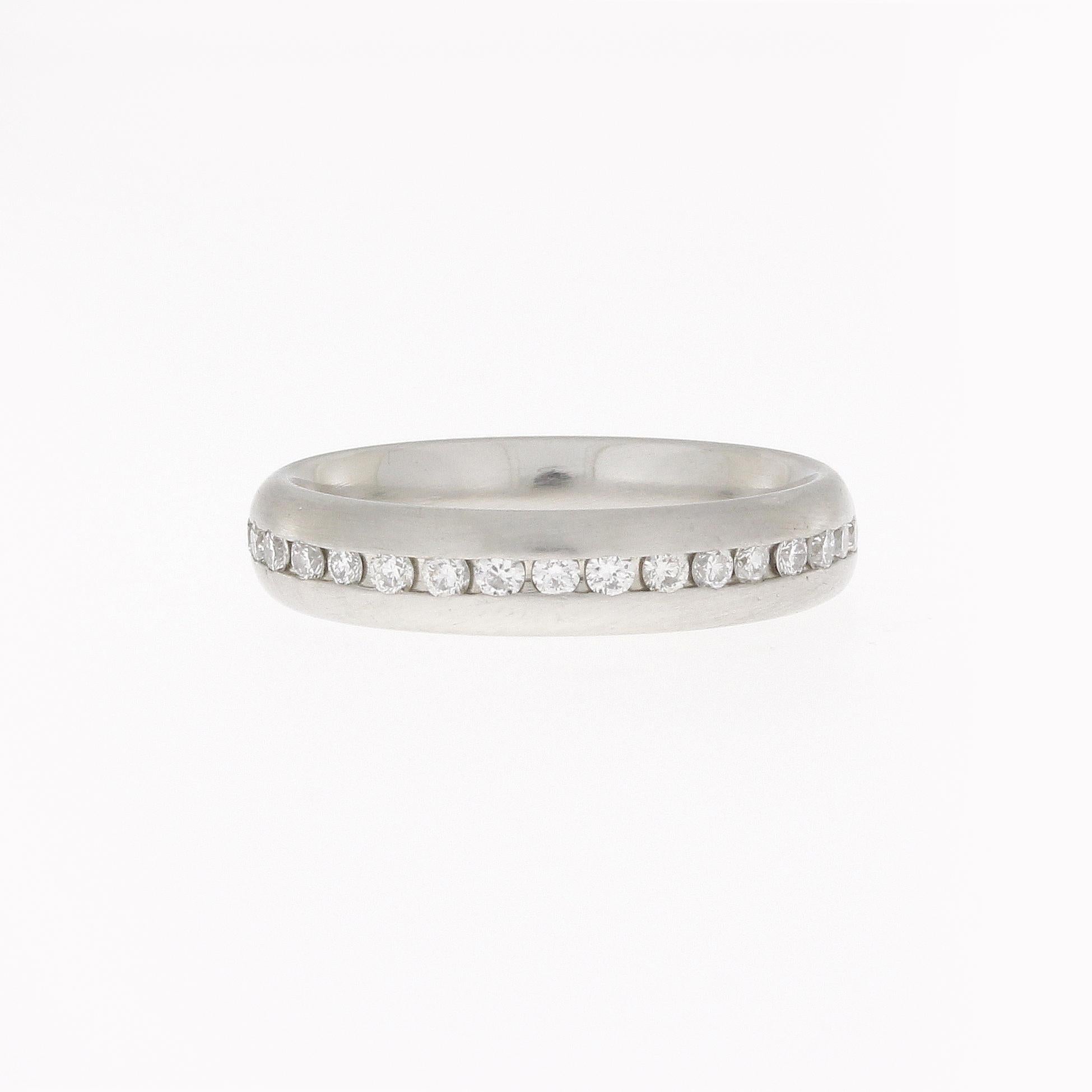 Brilliant Cut 0.4 Carat Platinum Diamond Eternity Band Bridal Ring For Sale
